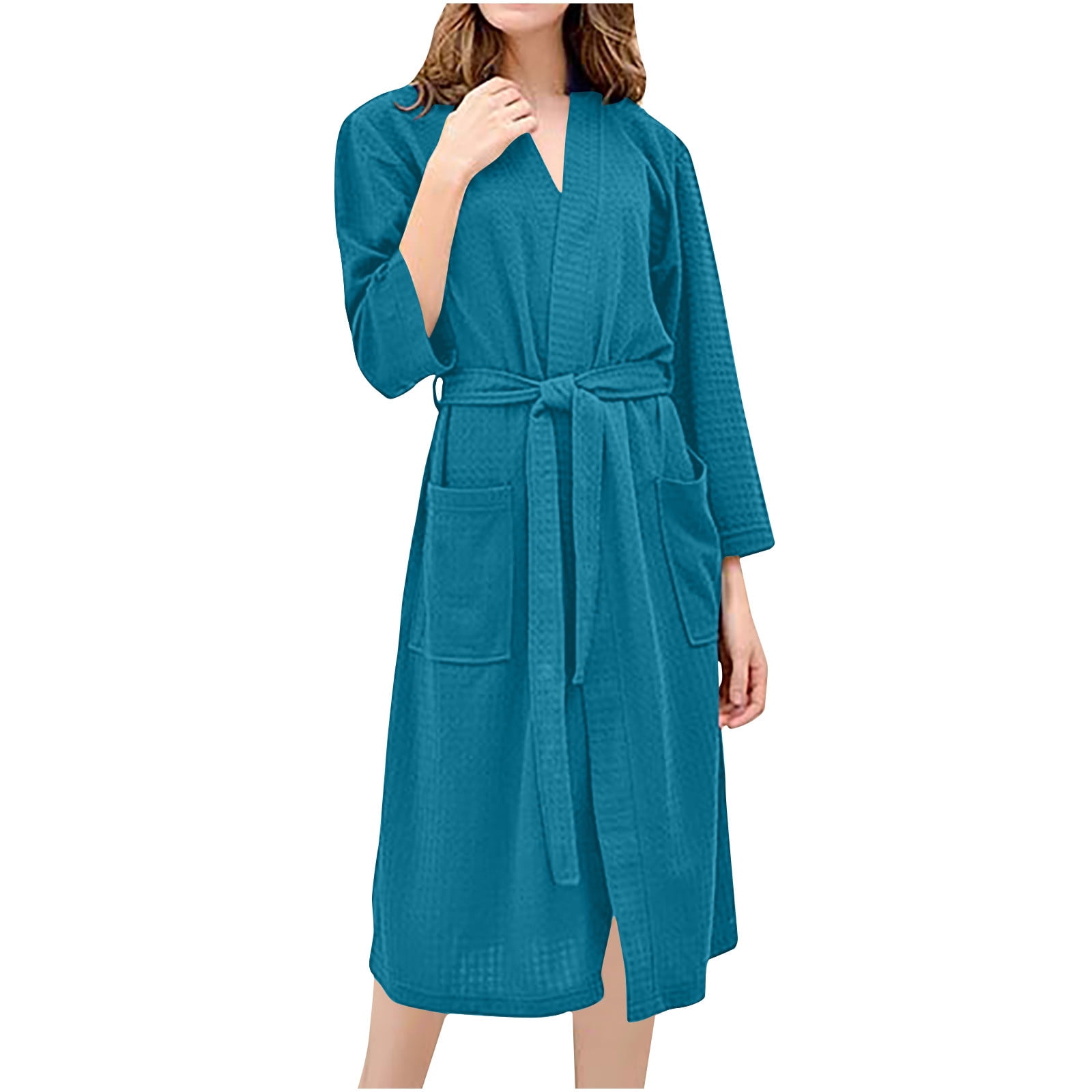 YanHoo Lightweight Robes for Women and Men Knit Soft Flannel Bathrobe
