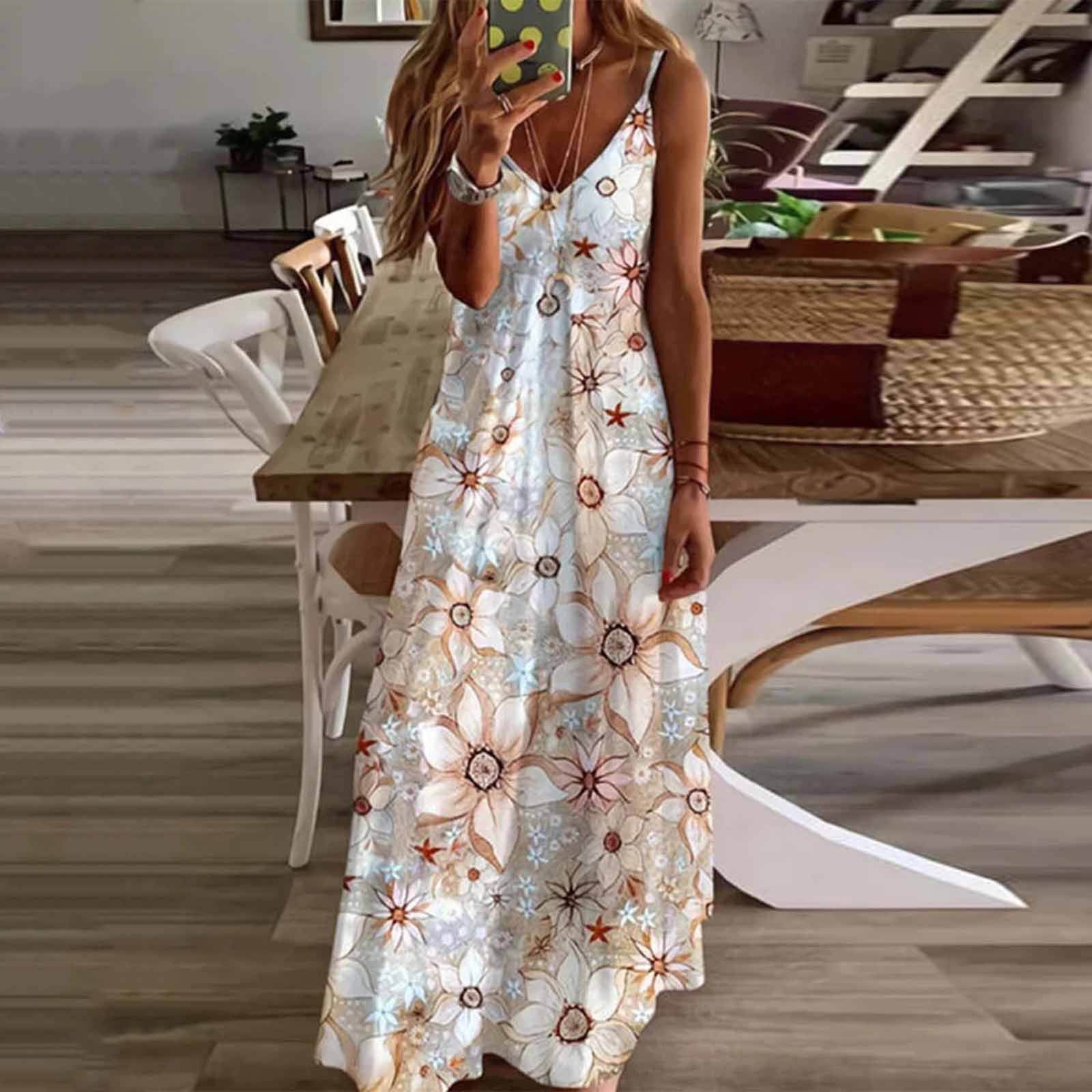 Sexy Bohemian Geometric Print Backless V Neck Sling Dress Dresses Sexy Bohemian Geometric Print Backless V Neck Sling Dress Dresses
