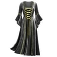 thumbnail image 1 of YanHoo Medieval Dress for Women Halloween Renaissance Costume Dress Lace up Irish Medieval Maxi Dresses Cosplay Retro Gown Dresses, 1 of 5