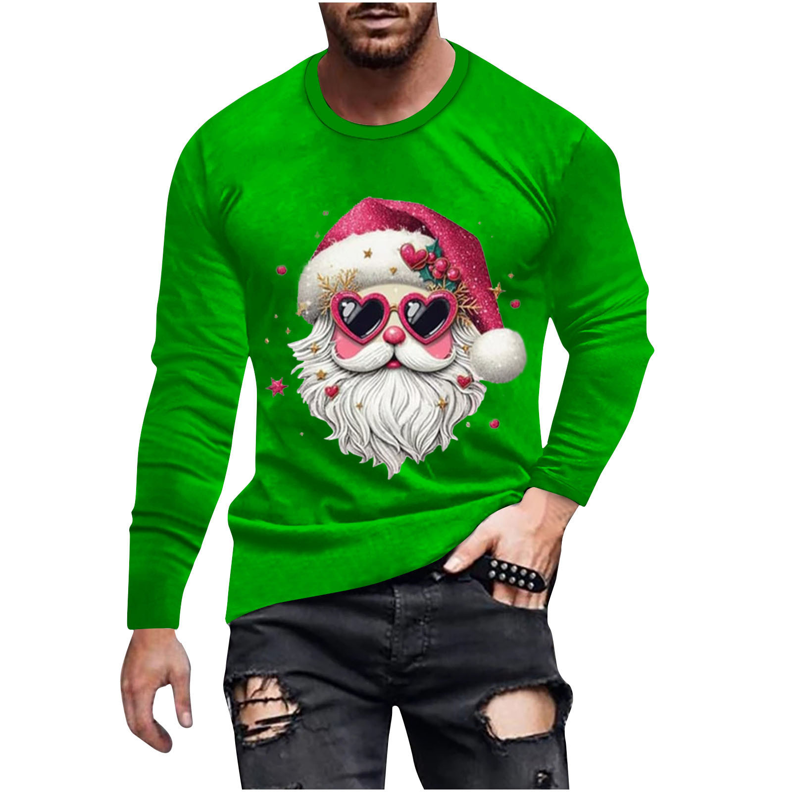 YanHoo Men Christmas Tee Funny Big and Tall Christmas T Shirts for Men