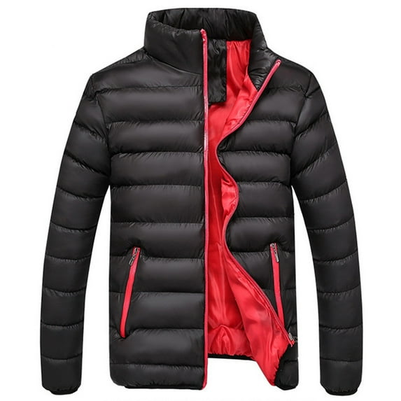 YanHoo Men Puffer Jacket no Hood Men's Puffer Jacket Lightweight Warm Winter Coats Water Repellent Windproof Insulated Jacket