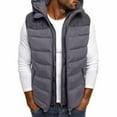 thumbnail image 1 of YanHoo Men's Hooded Vest Zipper Oversized Lightweight Ultra Loft Quilted Puffer Vest Big & Tall Outdoor Jackets, 1 of 5