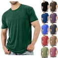 thumbnail image 1 of YanHoo Men's Loose Fit T-Shirt Short Sleeve Casual Classic T-Shirt Loose Fit Crewneck Summer Plain Soft Shirt Khaki,XXL, 1 of 6
