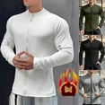 thumbnail image 1 of YanHoo Men's Thermal Compression Shirt Fleece Lined Long Sleeve Athletic Warm Base Layer Zip-Up Running Casual Workout Top Army Green,L, 1 of 5