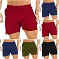 thumbnail image 1 of YanHoo Mens 2 in 1 Running Shorts Quick Dry Athletic Shorts with Liner Breathable Workout Shorts Stretch Training Shorts with Pockets Army Green,L, 1 of 5