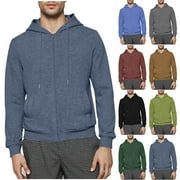 YANHOO Mens Dialysis Sweatshirts with Arm Zipper Jacket Full-Zip Hemodialysis Cotton Warm Lightweight Hoodie Sweatshirt Navy,S