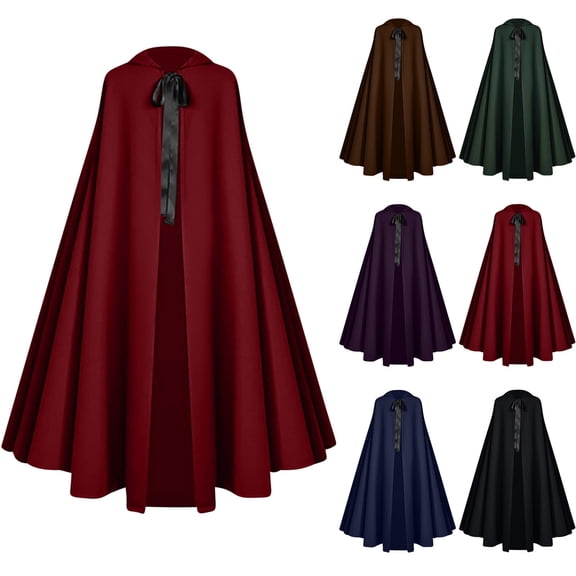 YanHoo Mens Gothic Medieval Cloak Steampunk Shakespeare Stage Theater Cape Historical Renaissance