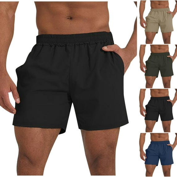 YanHoo Mens Swim Trunks 5 Inch Quick Dry Mens Bathing Suit, Swim Shorts for Men Swimming Trunks Beach Shorts Swimwear No Liner Black,S