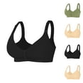 thumbnail image 1 of YanHoo Plus Size Front Closure Bras for Women No Underwire Breathable Wireless Bra Adjustable Straps Push Up Deep V Bralettes Oversized Breathable Everyday Bra, 1 of 5