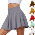 thumbnail image 1 of YanHoo Plus Size Tennis Skirts for Women High Waisted Tummy Control Golf Skorts Comfy Pleated Solid Color Skirts with Shorts, 1 of 6