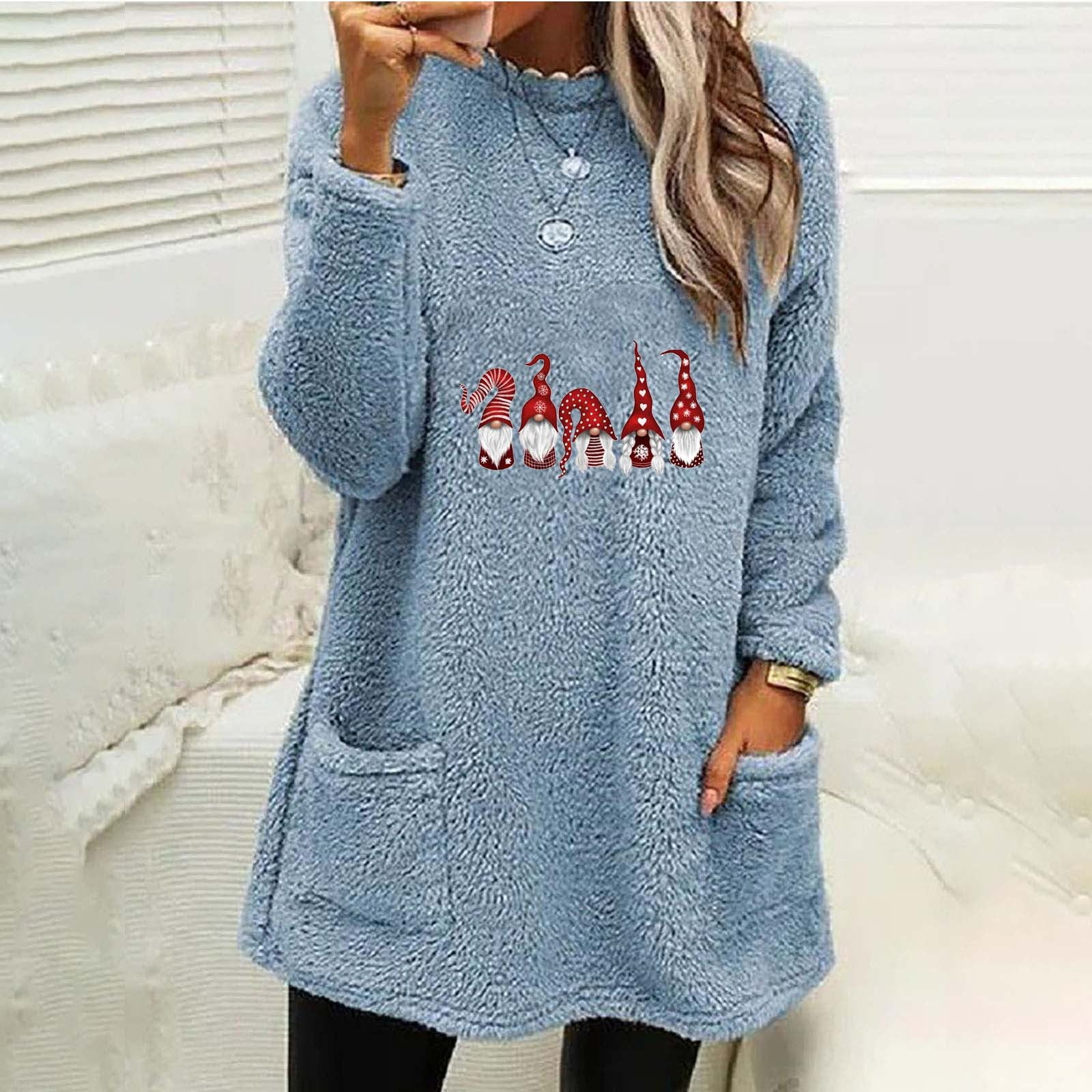 YanHoo Sherpa Fuzzy Fleece Pullover for Women Winter Warm Fluffy Teddy  Sweatshirt Crewneck Christmas Plus Size Sweatshirts Loungewear Tunic Tops  Walmart Prime Clearance 