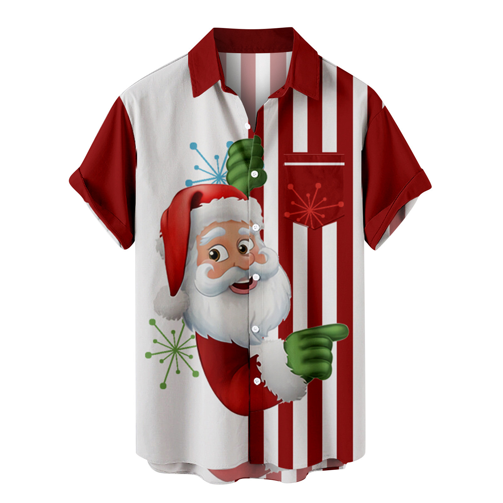 YanHoo Short Sleeve Christmas Dress Shirt Men Button Down Christmas