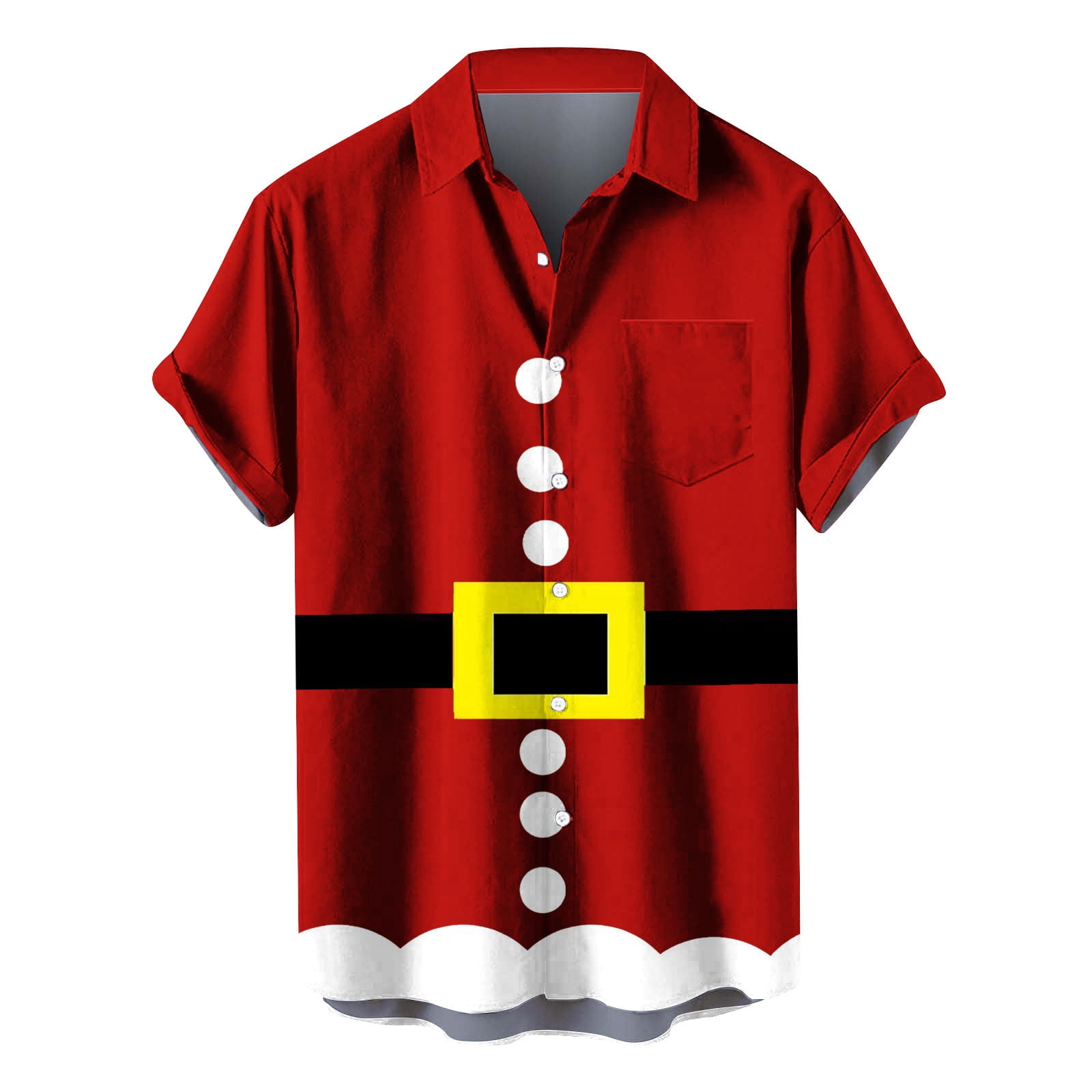 YanHoo Short Sleeve Christmas Dress Shirt Men Button Down Christmas