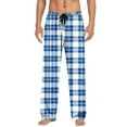 thumbnail image 1 of YanHoo Soft Plaid Lounge Pants for Mens Sleep Pajama Bottoms Comfy Loose Lightweight Elastic Waist Drawstring Sleepwear with Pockets Multicolor,S, 1 of 7
