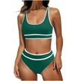thumbnail image 1 of YanHoo Swimsuits for Women 2024 Women's Bikini Sets High Waisted Two Piece Swimsuits Sporty Color Block Cheeky High Cut Bathing Suits, 1 of 1