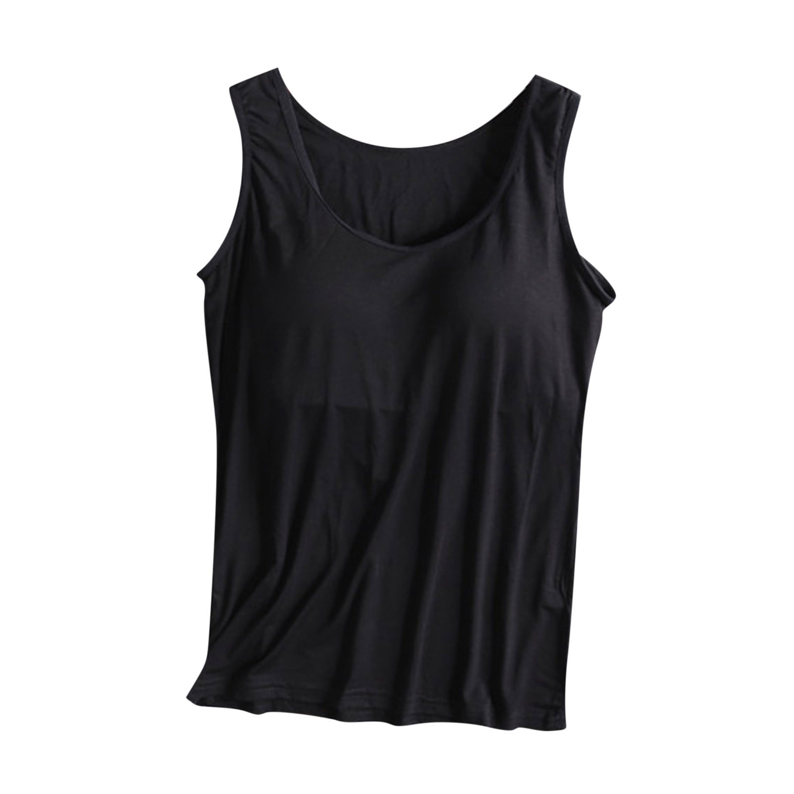 V FOR CITY Square Neck Tank Top With Built-In Bra - Scallop Trim Camisole For Women, Summer & Workout - View #4