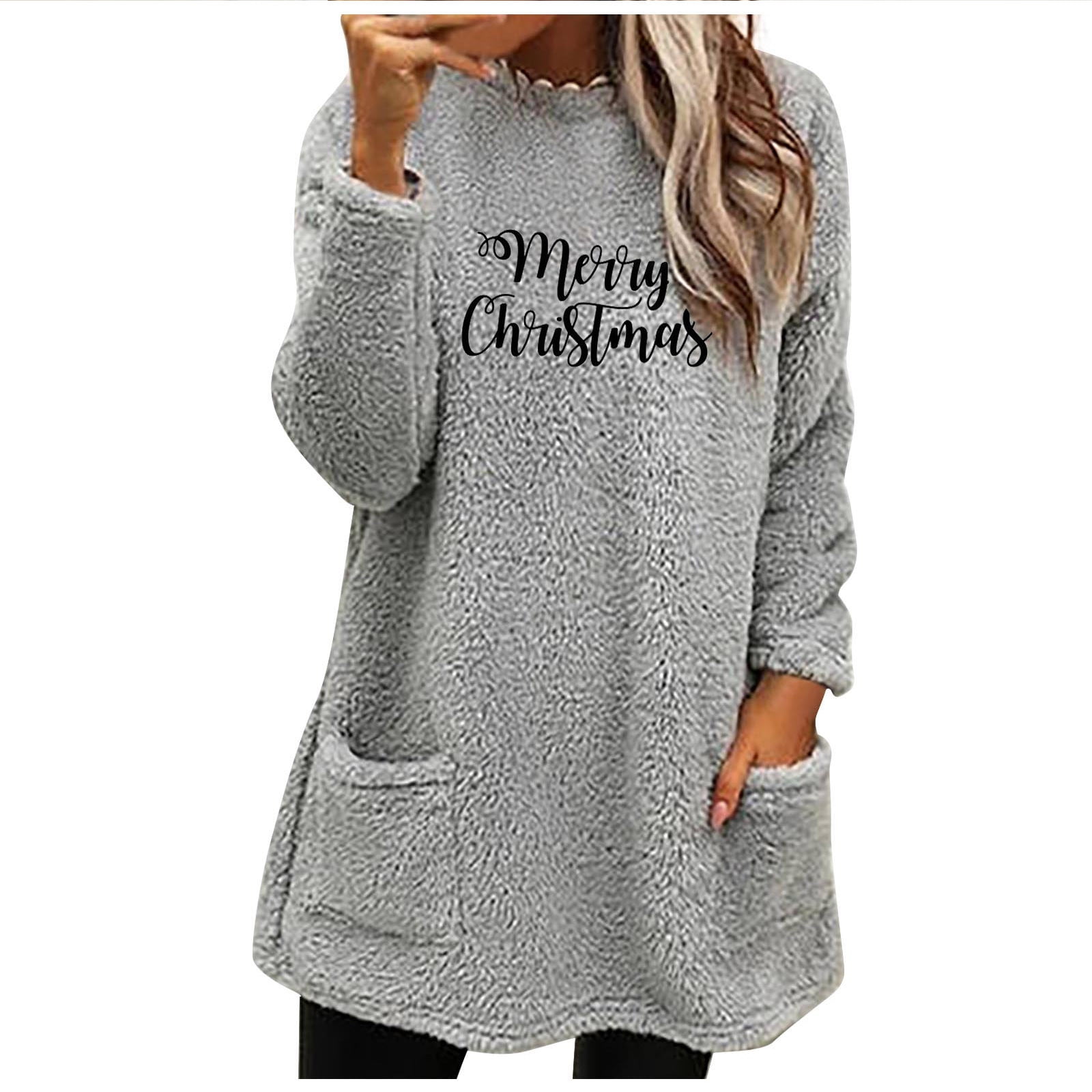 YanHoo Women Christmas Gifts 2023 Cute Christmas Sweatshirts Long Sleeve  Casual Oversized Christmas Hoodies Fall Crewneck Tops Shirts Christmas  Sweatshirt Clearance Sales 