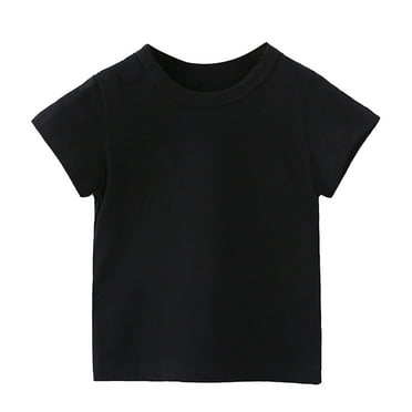 YanHoo Toddler Baby Unisex Casual Tops Comfy Cotton Short Sleeve T-shrits Solid Crewneck Tee