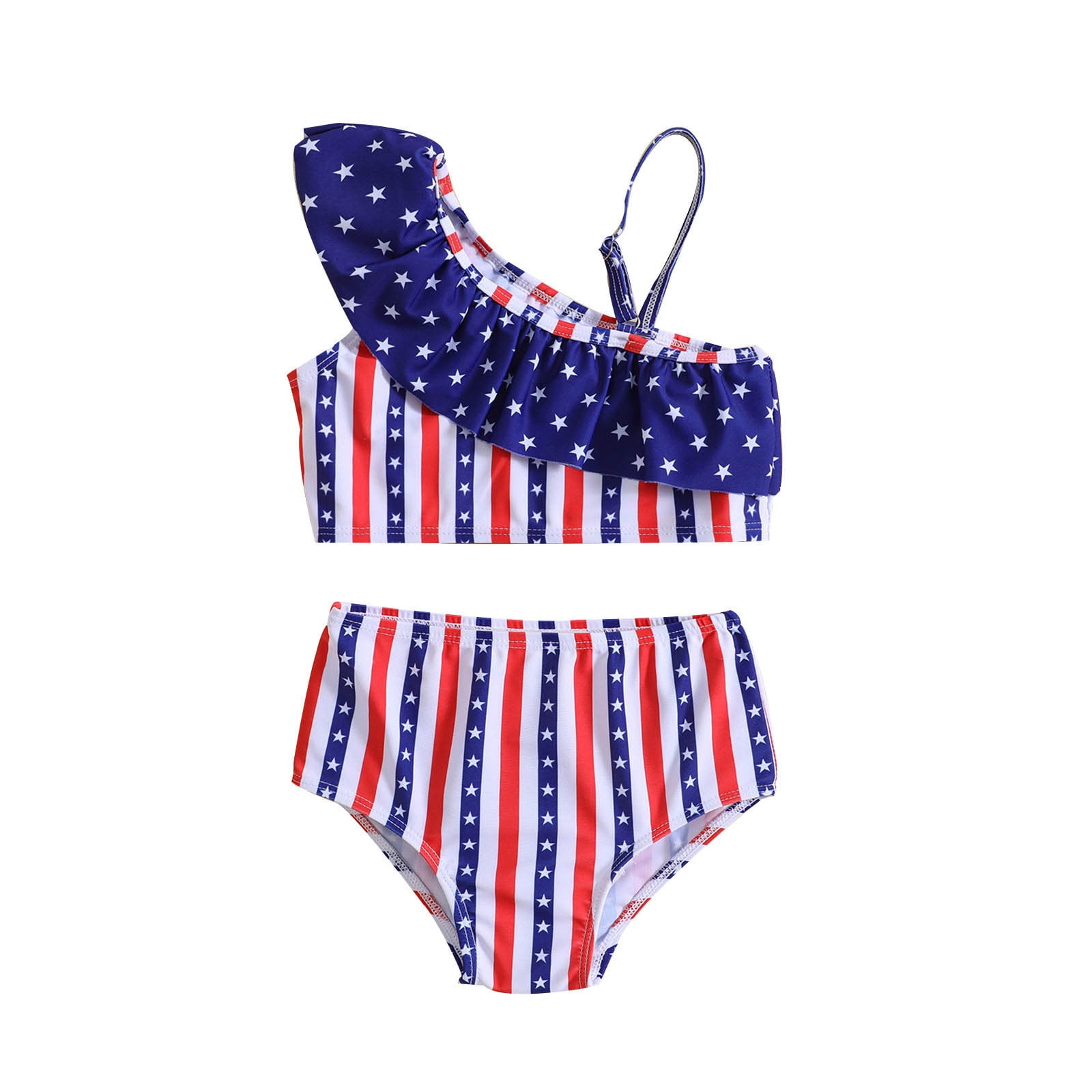 YanHoo Toddler Girl 4th of July Outfits Baby Girl American Flag Stripes