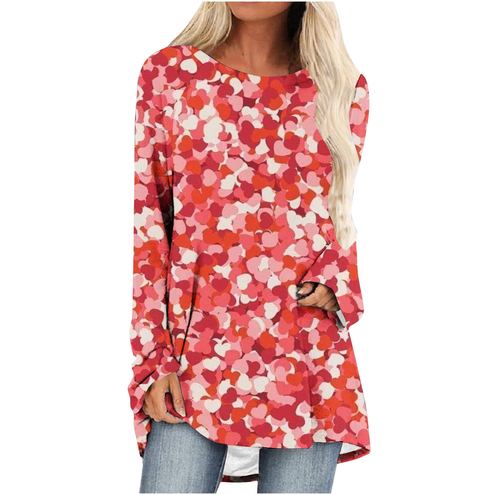 YanHoo Valentines Day Tunic Plus Size Women Tunic Tops to wear with