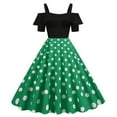 thumbnail image 1 of YanHoo Vintage Dresses for Women 1940s Polka Dot Swing Dresses Audrey Hepburn Style Party Dresses Short Sleeve Prom Dresses, 1 of 6