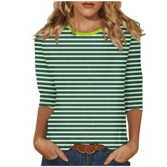 YanHoo Women 3/4 Sleeve Blouse 3/4 Length Sleeve Womens Crewneck Tops Graphic 3/4 Sleeve Tops for Women Ladies Tops and Blouses 3/4 Sleeve Mothers Day Shirts
