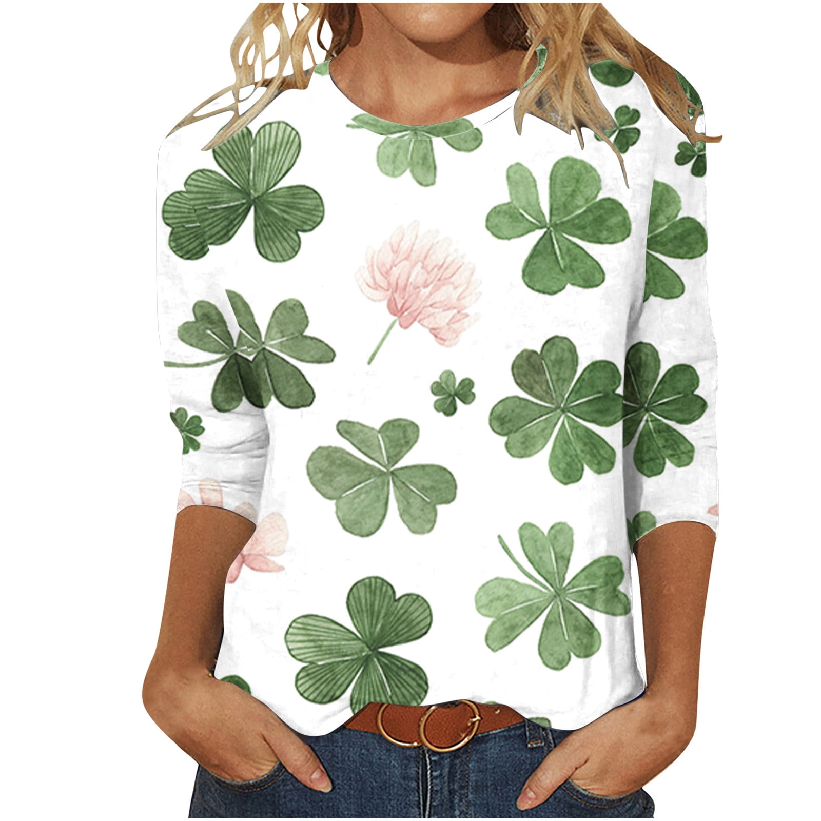 YanHoo Women 3/4 Sleeve T Shirts St Patricks Day 3/4 Sleeve Tops Womens