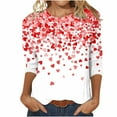 thumbnail image 1 of YanHoo Women 3/4 Sleeve Tops Clearance Valentine's Day Shirts Plus Size Women 3/4 Sleeve 2024 Heart Graphic 3/4 Sweatshirt Womens Crewneck 3/4 Sleeve Tops Cute Valentine's Day Sweatshirts, 1 of 5
