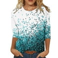 thumbnail image 1 of YanHoo Women 3/4 Sleeve Tshirt Graphic 3/4 Sleeve Tops for Women Mothers Day Gifts 3/4 Sleeve Crewneck Loose Fit Top Womens 3/4 Sleeve Tee Shirts Clearance Sale under 10, 1 of 6