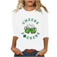 thumbnail image 1 of YanHoo Women 3/4 Sleeve Tunic Tops 3/4 Sleeve T Shirts for Women St Patricks Day Tops Crewneck 3/4 Sleeve Sweatshirts for Teen Kids Summer Sales St Patricks Day 3/4 Length Sleeve Tops, 1 of 5
