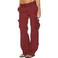 thumbnail image 1 of YanHoo Women Cargo Pants Long Cargo Pants Baggy Plus Size Y2K Teen Kids Trendy Low Rise Drawstring Waist Pants Loose Fit Wide Leg Trousers Hiking Pants with Pocket Cargo Pants Women, 1 of 7