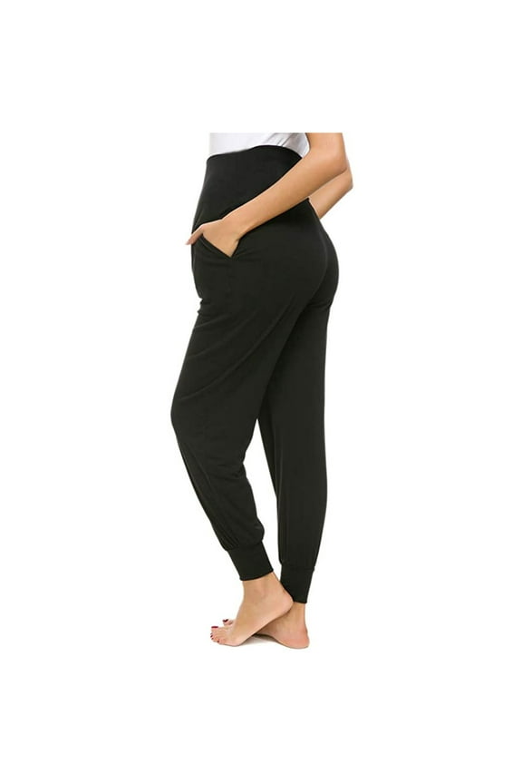 Women Maternity Pants Stretchy Lounge Pants Casual Solid Jogger Pants Comfortable Maternity