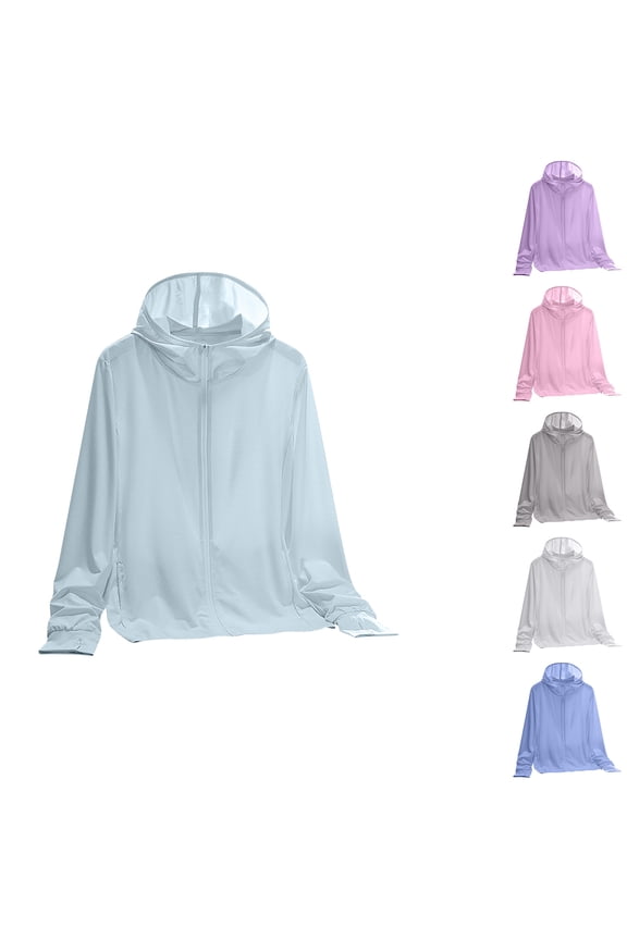 Women UPF 50+ Sun Protection Hoodie Summer Uv Breathable Jacket Lightweight Long Sleeve Hiking Sun Shirt Pocket White,XL