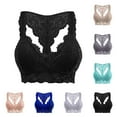 thumbnail image 1 of YanHoo Women's Lace Bra Padded Racerback Breathable V Neck Bralette Sports Bras, 1 of 7
