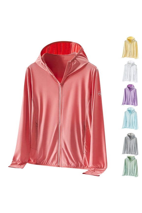 Women's Sun Protective Jacket Full Zip UPF 50+ UV Sun Protection Clothing Lightweight Long Sleeve Hoodie Sun Shirt Yellow,XXL