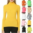thumbnail image 1 of YanHoo Women's Turtle Neck Shirts Basic Long Sleeve Slim Fit Tops Solid Color Base Layering T-Shirts, 1 of 3
