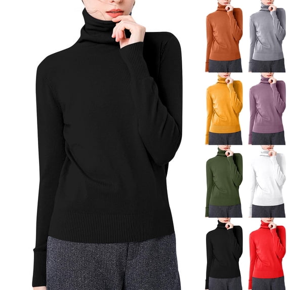 YanHoo Women's Turtleneck Long Sleeve Tops Lightweight Base Layer T-Shirts Slim Fit Soft Stretchy Comfy Tee for Work Travel
