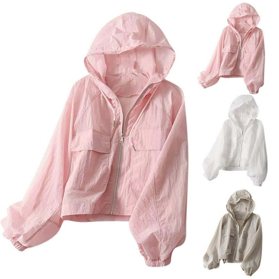 YanHoo Women's UPF 50+ Sun Protection Jacket Full Zip Up 2026 Long Sleeve Cooling Shirt Plus Size Athletic Workout Hoodie Gray,XXL