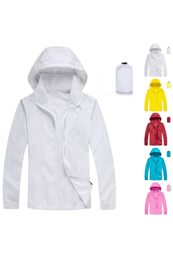 Women's Waterproof Lightweight Raincoat Windproof Windbreaker with Detachable Hood Outdoor Rain Jacket for Hiking Pink,L