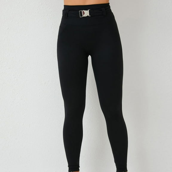 YanHoo Womens High Waisted Jeggings Adjustable Waist Stretchy Skinny Jeans Slimming Tights Workout Yoga Pants Trousers Black,M