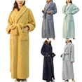 thumbnail image 1 of YanHoo Womens Long Fleece Robe Plush Warm Bathrobes Winter Soft Shawl Collar Cozy Bath Robes with Belt and Pockets, 1 of 8