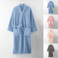 thumbnail image 1 of YanHoo Womens Long Plush Robe Fuzzy Fleece Bathrobe Spa Robes Fall Winter Warm Soft Sleepwear with Pockets, 1 of 8