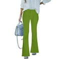 thumbnail image 1 of YanHoo Womens Mid Rise Flare Jean Bell Bottom High Waisted Jeans Wide Leg Bootcut Jeans Stretchy Denim Pants with Pocket Army Green,M, 1 of 7