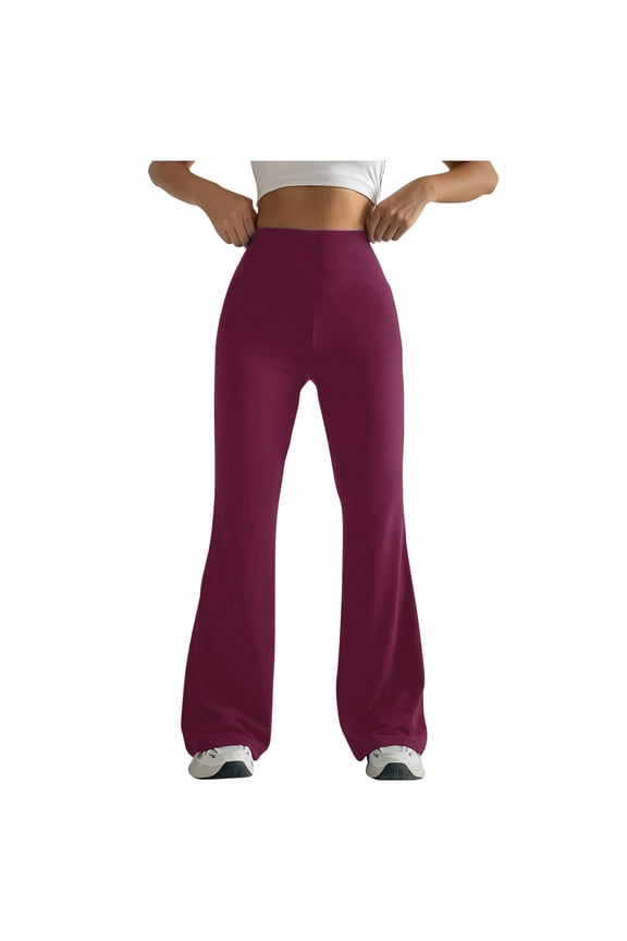 Womens Mini Flare Leggings High Waisted Yoga Pants Tummy Control Workout Leggings Stretchy Soft Bell Bottoms Gym Athletic Leggings Flare Leggings for Women