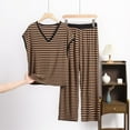 thumbnail image 1 of YanHoo Womens Pajamas Sets 2 Piece Lounge Set Striped Sleeveless V Neck Tops and Long Pants Soft Pjs Plus Size Maternity Loungewear, 1 of 4