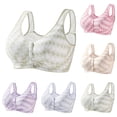 thumbnail image 1 of YanHoo Womens Plus Size Front Closure Bras Seamless Push Up Plaid Bralettes No Underwire Wireless Bralette Full Coverage Everyday Bra, 1 of 3