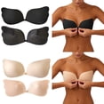thumbnail image 1 of YanHoo Womens Push Up Sticky Bra Strapless Adhesive Bra for Backless Dress Reusable Invisible Stick On Bras Wedding Party, 1 of 6