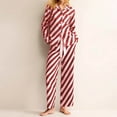 thumbnail image 1 of YanHoo Womens Silk Satin Pajamas Set Striped Button Down 2 Piece Pjs Long Sleeve Pants Sets Sleepwear with Pocket, 1 of 6