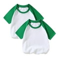 thumbnail image 1 of Rohuuque 2 Pack Boys Girls Shirts Cotton T-Shirts Kids Crew Neck Tops Summer Short Sleeve T-Shirt 3 Years Green, 1 of 5