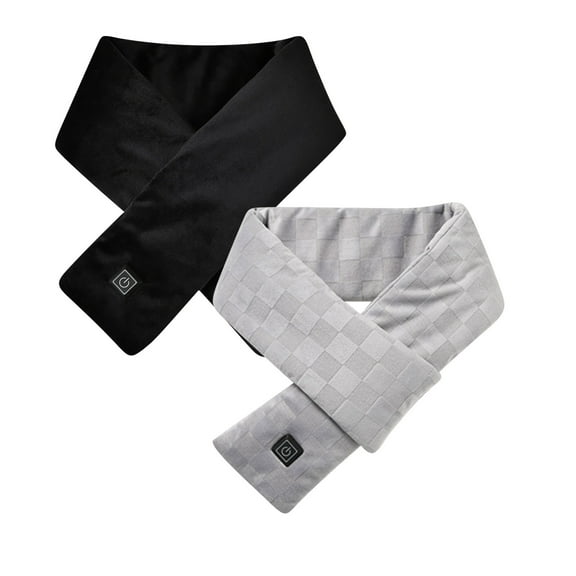 Gpaecead 2 Pcs Heated Scarf for Women Men USB Heating Scarf Soft Warm Electric Heated Neck Warmer for Winter Free Size Black